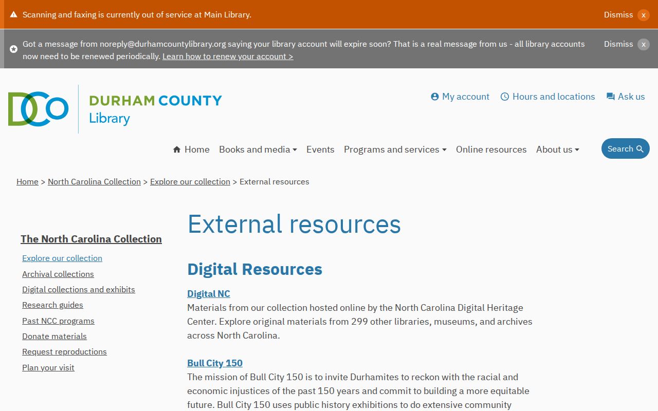 Durham city directory external history resources and digital collections